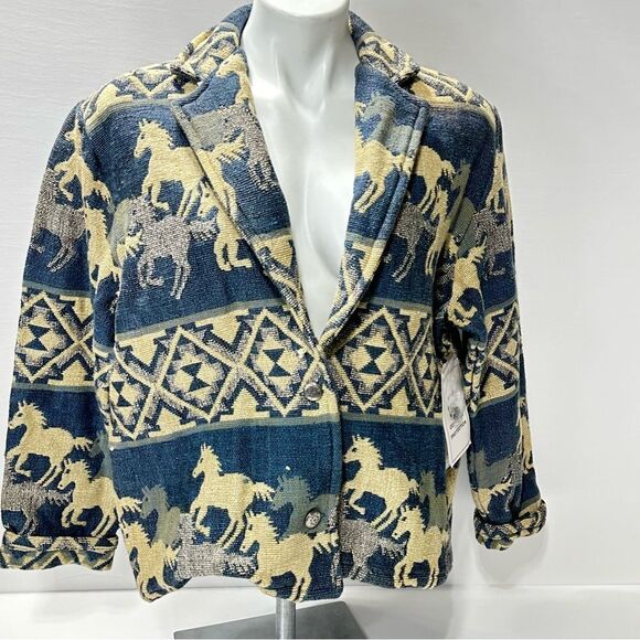 New Identity Carpet Blanket Jacket Horses 100% Cotton Hand Woven  XL NWT - Picture 4 of 11